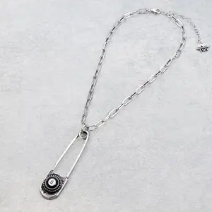 Western Pin Drop Necklace - 8 Ball and Route 66 Designs, Pendant, Necklace Chain, Chain Jewelry
