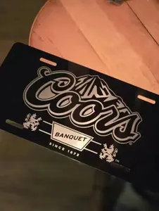 Vintage Coors Banquet Aluminum License Plate, Custom License Plate, Personalized Vanity Tag, Blank Aluminum Plate, 12×6 License Plate, US Standard Car Plate, Front License Plate 4 Pre-Drilled Holes