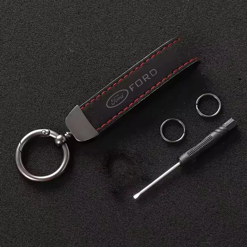 Ford Car Faux Leather Soft Keychain, Ford Logo, Premium Feel, Anti-Loss Key Ring, Durable and Wear-Resistant, Unisex Luxury Key Holder, Unique Design, Stylish Keyring, Heavy Duty Key Ring, Keychain Accessory