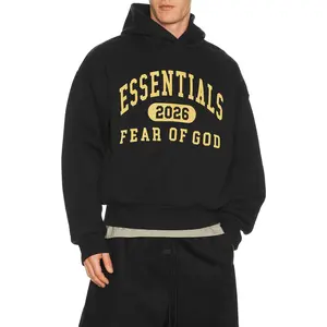 Fear of God ESSENTIALS Classic Hoodie in Vintage Black Fear of God ESSENTIALS Classic Hoodie in Vintage Black