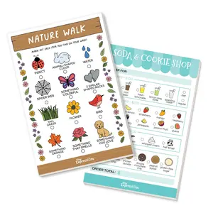 Tiny Expressions Playtime Notepads for Kids 3.15" x 5.12" Imaginative Role Play Notepads with 40 Tear-Off Pages for Preschool Kindergarten & Homeschooling