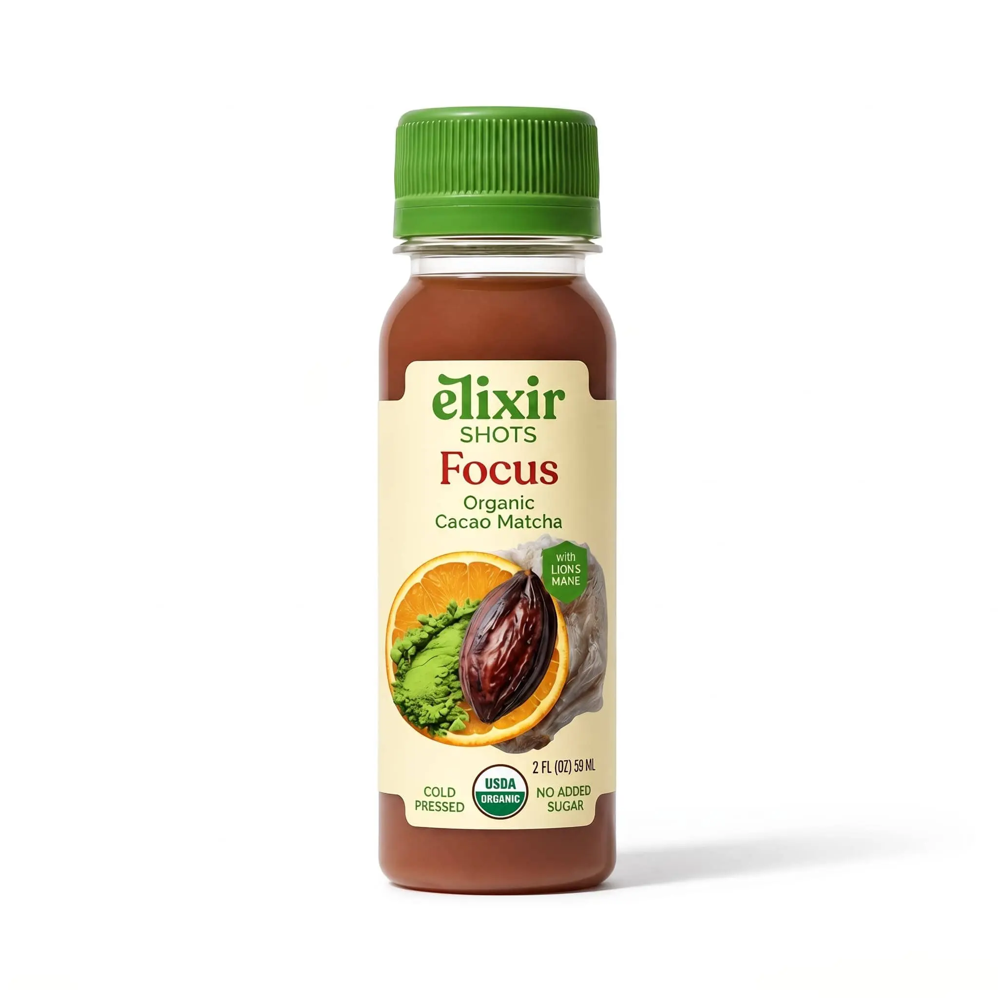 Mayan Elixir Shot - Organic Cacao Energy Drink with Orange Cayenne & 50mg Caffeine - Cold Pressed Ceremonial Grade Cacao Bean - 2.0 fl. Oz