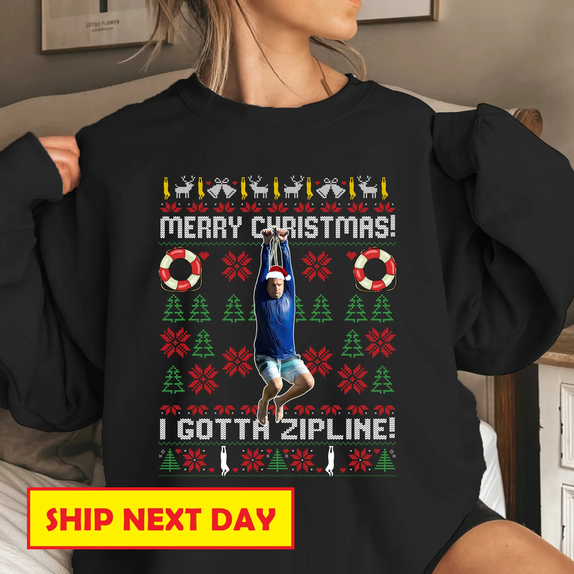 Tim Robinson Zip Line Xmas Sweatshirt, I Think You Should Leave Zip Line Christmas Sweatshirt, Funny Meme Christmas Gift Shirt, Meme Fans Movies Hoodie
