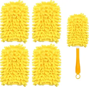 Duster Refill Compatible with Swiffer Hand Duster, 360 Heavy Duty Duster Refills, Microfiber Washable Dusters Refills for Swiffer Duster Extended Handle, 4 Pack (Handle is Not Included)