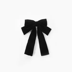 Cider [2 colors, One Size] Solid Bow Decor Hair Clip