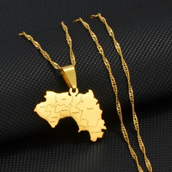 Guinea Necklace - Map Pride Jewelry Pendant Gifts