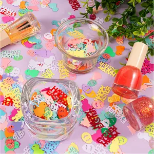 2 Packs of Colorful Easter Confetti - Adorable Bunnies & Eggs Design, Perfect for Tabletop Decor, Gift Boxes, and Party Supplies, Festive Table Setting | Playful Design | Plastic Confetti, Easter Party Supplies Ornaments Decoration