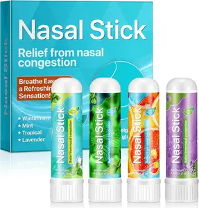 4 Pack,Nasal Inhaler Stick,Nose Inhaler Boost Energy Set,Inhaler,Sinus & Congestion Relief, Daily Relaxation, Stress Relief, Pure Natural Ingredients