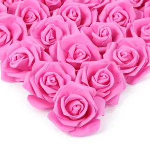 Artificial Flowers Roses Heads, 100 Count Faux Flowers Foam Roses for DIY Crafts Wedding Bouquets Party Home Decoration Items