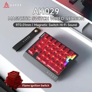 2026 AK029 Professional Esports Keyboard AJAZZ Magnetic Mechanical Backlit Keyboard Wired Split Keyboard 29 Keys Save Space 0.01mm High Speed Response HIFI Level Support Multiple Systems Suitable for FPS Games Essential for Esports Players Gaming Keyboard
