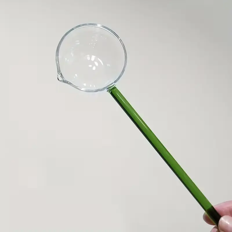1pc Long Handle Glass Spoon, Dinner Spoons, Cooking Spoons - Heat-Resistant Borosilicate Glass, Transparent Kitchen & Dining Utensil, Cutlery & Tableware for Serving Soups, Desserts - Durable, Easy-Clean for Home & Restaurant Use, Tableware Utensils