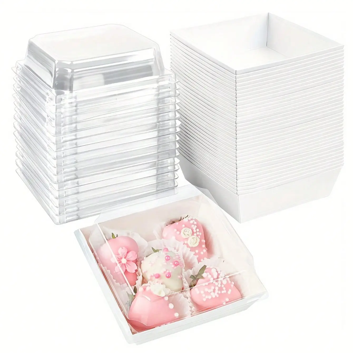 5/10/20 Pack Dessert Boxes with Transparent Lids, Oil-Proof Kraft Paper, / Baking Boxes for Cookies, Macarons, Cakes, Sandwiches, Premium Cake Box, Baking Gifts