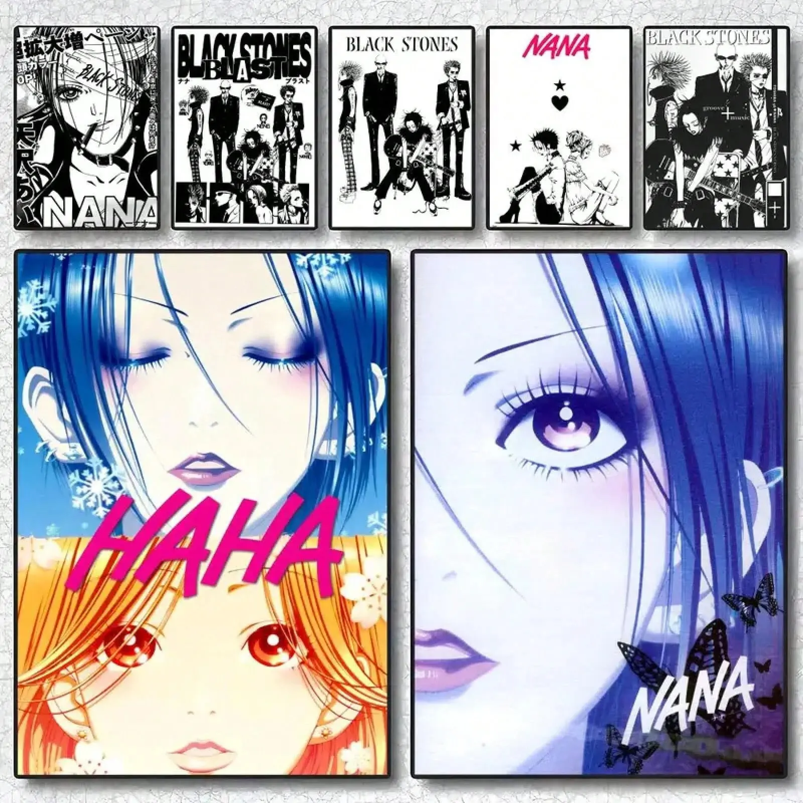 "Two Nanas" Retro Japanese Anime Canvas Art - NANA Osaki & Punk Band Black Stones Aesthetic Poster - High-Quality Vintage Manga Wall Prints for Room Decor, Anime Fan Gift & Bedroom Wall Art