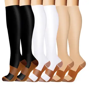 Kmhsozy 6 Pairs Compression Socks – Over-the-Knee Style, Breathable, Moisture-Wicking, Perfect for Yoga, Running, Gym & Daily Comfort