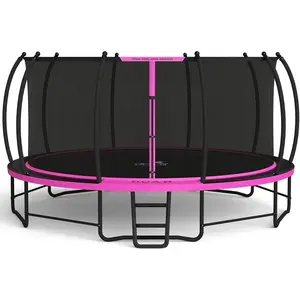 BCAN Recreational Trampoline with Enclosure for Kids Adults, ASTM Approved, Outdoor Trampolines with Ladder for Kids