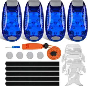 Nilight LED Safety Light 4PCS Green Marine Navigation Bike Tail Lights Three Modes Waterproof Reflective Gear Clip On Flash Strobe Indicator Lamp for Night Boating Fishing Cycling Jogging Ebikes Blue