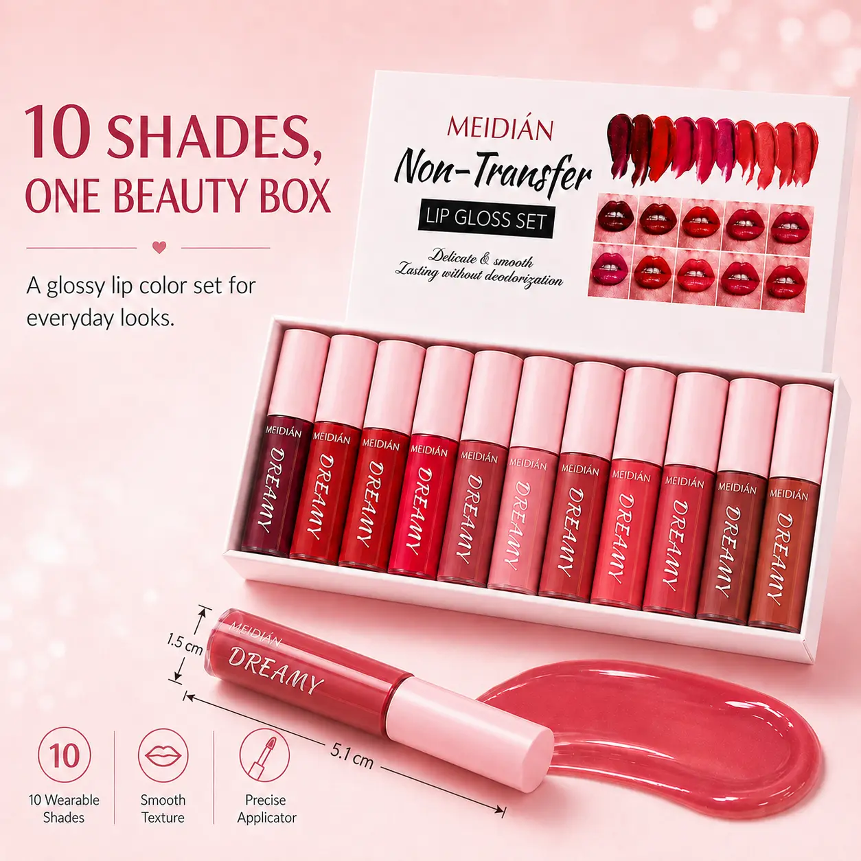 10 Pack Lip Gloss Set, Color Lip Oil for Dry Cracked Lips Moisturizing Hydrating Nourishing   Gifts for Women, Cosmetic, Lip Care, Oily Skin