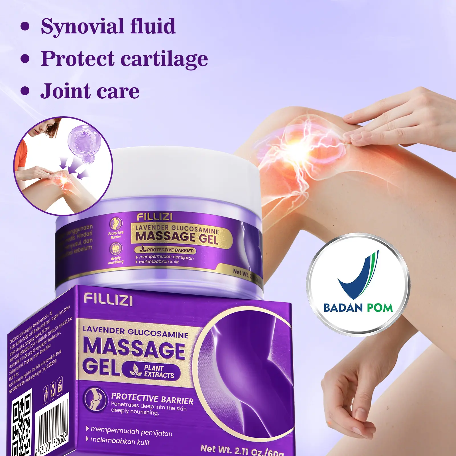 Fillizi Glucosamine Massage Gel: Natural Relief for Joint Aches, Soreness & Post-Workout Tension