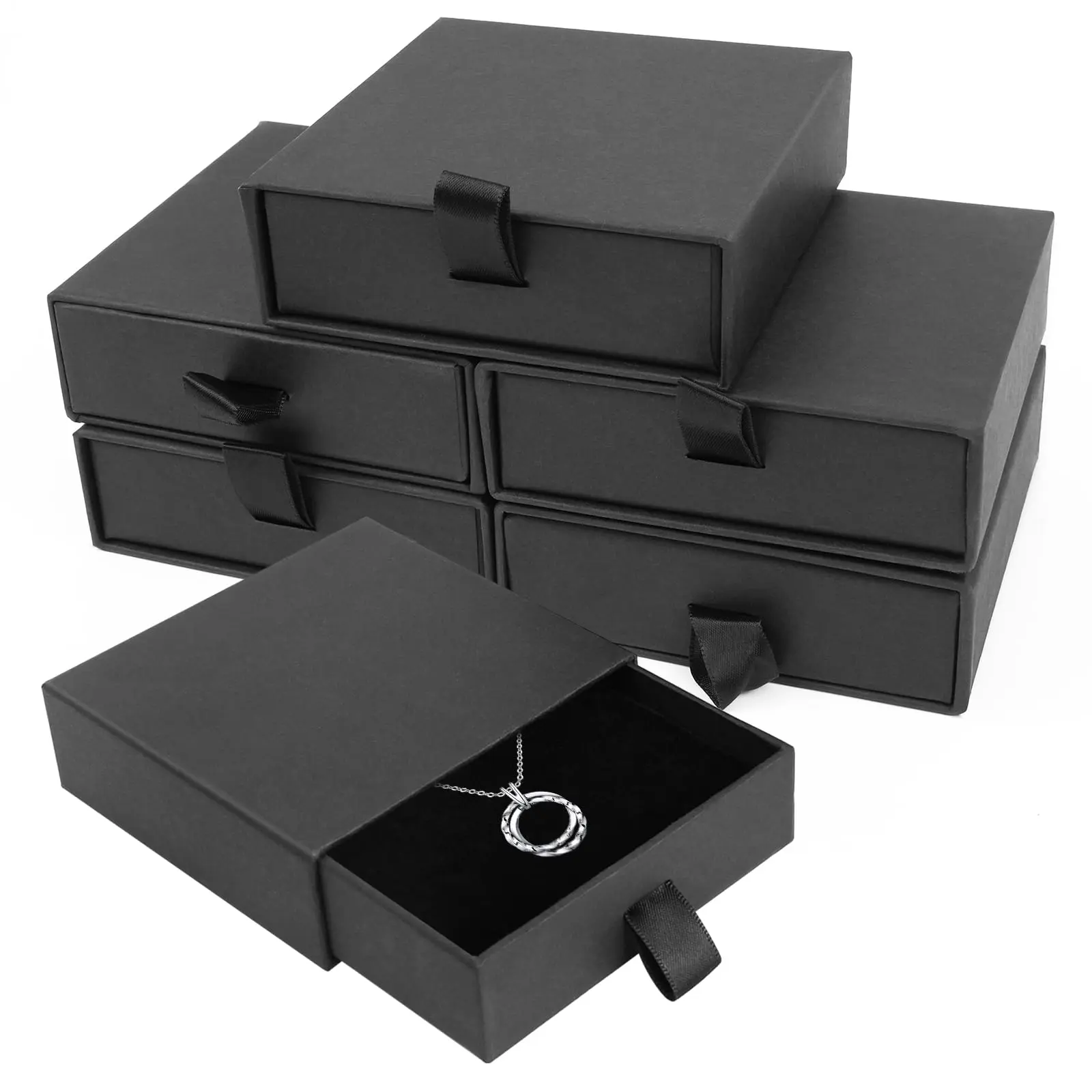 Jewelry Gift Box Set, 5/10 Pieces 3.5x3.5x1 Inch Cardboard Jewelry Boxes, Small Lid-Top Jewelry Organizer Storage for Necklaces Rings Earrings Display, Lightweight Box, Home Decor Box, Durable Storage Organizer, Display Container