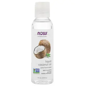 NOW Foods Solutions, Liquid Coconut Oil, Pure Fractionated, 4 fl oz (118 ml)