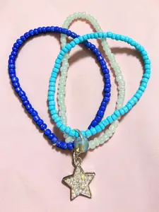 Star Charm Seed Bead Stacking Bracelet