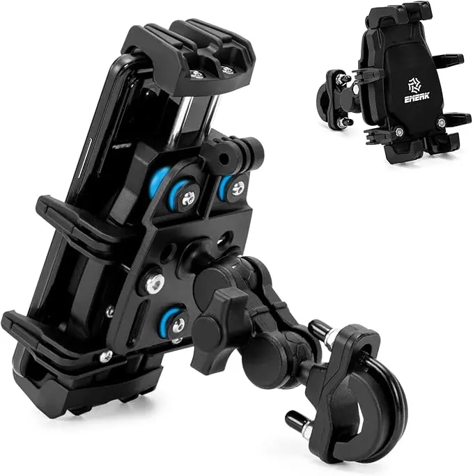 Anti-Theft Motorcycle Phone Mount with Shake Damping, Adjustable Handlebar Cradle for Bicycles & ATVs, Fits 5.4-7.2" Phones, Moto Accessories, Bike Motorcycle Accessories, Anti-Shake Anti-Theft Motorcycle Phone Holder