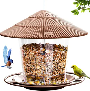 Bird Feeder Squirrel Proof for Outdoor Wild Bird Seed, Brown