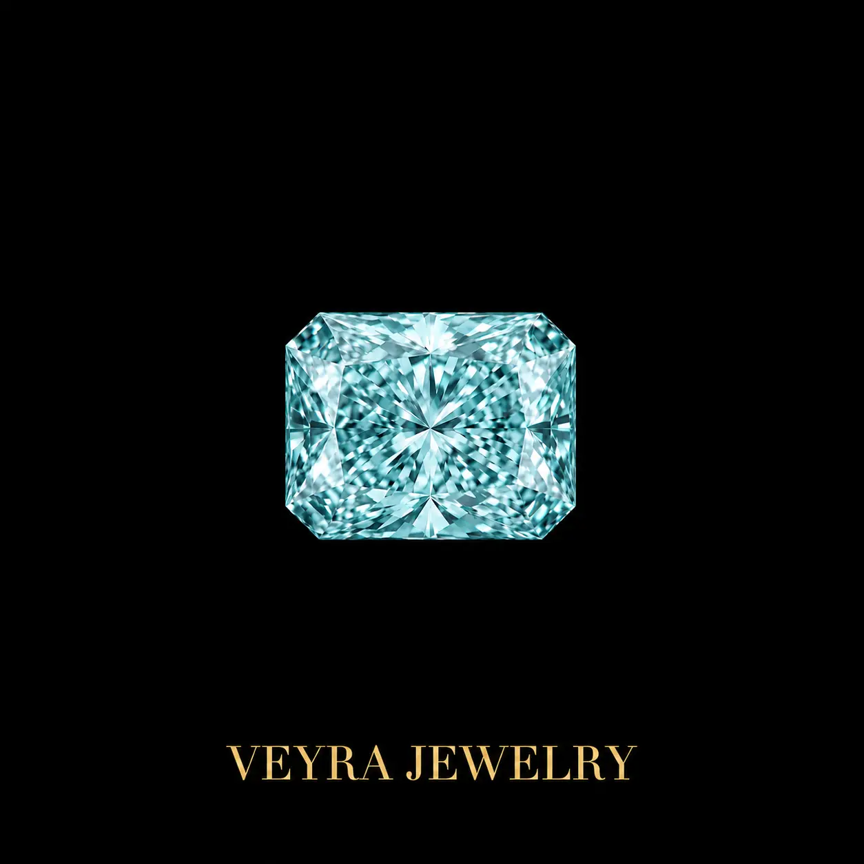 Lab-Created Aquamarine Blue Radiant Cut Moissanite Loose Stone, 3ct VVS1 Gem with Traceable GRA Certificate for Custom Jewelry