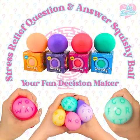 Question & Answer Stress Ball - Magic Answer Squishy Squeeze Toy, Fortune Decision Maker Ball, Soft Sensory Fidget Toy for Stress Relief, Party Game, Family Fun, Office Desk Toy, Gift for Teens & Adults, Random Answer Ball