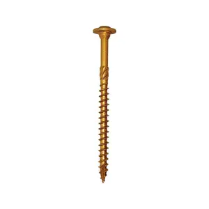 212 MAIN GRK Fasteners 5913272 Star Head Zinc-Coated Steel Self-Tapping Screws, 0.31x3.5 in. Yellow Construction Screws for Sailing, Water Sports