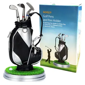 Golf Bag Pen Holder - Golf Desk Decor, Gifts for Golfers - Unique Christmas Gifts