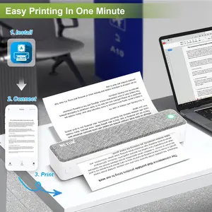 Portable Thermal Printer, USB Rechargeable Wireless Design, Compact Lightweight for Documents Photos Labels Office Supplies, Thermal Label Maker, Sticker Printer, Inkless Label Printer, Label Maker Machine