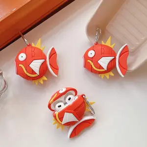 1 piece of carp shaped headphone protective case, Earphone Protective Cover, anti drop and durable silicone headphone case, Apple wireless Bluetooth headphone case, suitable for AirPods 1/2/3/4/pro/pro 2/pro 3
