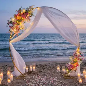 8ft Balloon Wedding Arch Round Background Stand & Square Arch Backdrop Stand, Reusable Event Decoration, Perfect For Weddings, Valentine'S Day, Birthdays, Parties, Friends' Gatherings, Christmas, And Garden Decoration