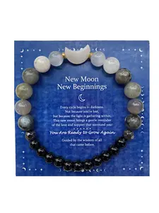 Moon Phase Crystal Bracelet, Lunar Energy Healing Jewelry, Cleanse & Inner Peace Bangle, Casual Daily Wear Gift for Her