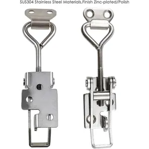 Adjustable Buckle Cabinet Boxes Lever Handle Toggle Latch Lock with Screws, 2 Pcs (SK-1S, 75-95mm)