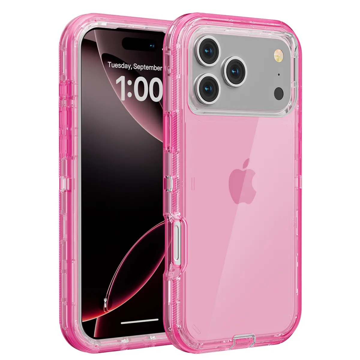 3 IN1 Transparent Shockproof Armor Smartphone Case, Heavy-Duty Anti-Drop Wireless Cellphone Casing for iPhone 17 Pro Max, 16, 15, 14, 13, 12, 11 Mobile Phone Accessories, Durable