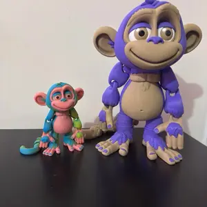 Articulated 3D Printed Monkey - Fun Flexible with Glow-in-the-Dark Options for Display and Gift Ideas