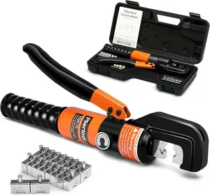 Ton Hydraulic Battery Cable Crimper with SpringLoaded Handle &  Dies Battery Cable Lug Wire Crimping Tool for / AWG, /" Stainless Steel Railing, Marine & Electrical Terminals