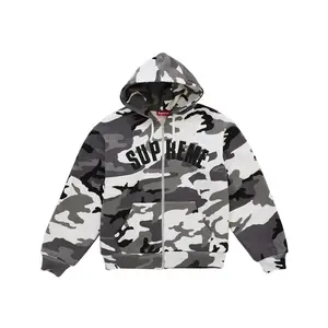 Supreme Men's Arc Thermal Lined Zip Up Hooded Sweatshirt Snow Camo, from StockX