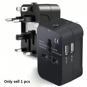 International Travel Converter, Multifunctional Travel Adapter with 2 USB Ports, Universal Converter for Home, Office, Travel, Cellphone, Usb Multi Plug