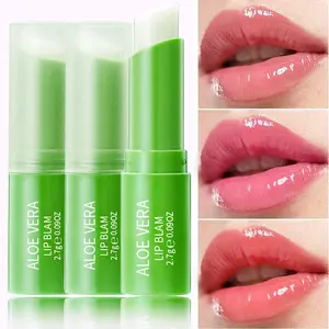 2pcs Aloe Vera Lip Balm, Lip Softening Balm, Long Lasting Moisturizing Lip Gloss, Natural Color Changing Lip Oil, Hydrating Lip Balm, Plumping Lip Oil Lip Stick, Lip Sets Lip Care Product, Glossy Lip Stain Lip Moisturizer
