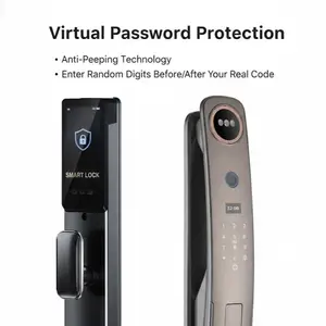8-in-1 Smart Door Lock: 3D Face ID, Fingerprint, Virtual Password, IC Card & App Control, Anti-Peep & Anti-Pry Alarm, High-Security Keyless Entry for Front Door