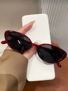 Women's Vintage Cat Eye Casual Fashionable Sunglasses, Minimalist Style, Perfect for Summer Beach and Travel, Stylish Accessory