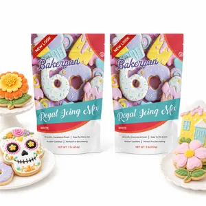 Bakerpan 2 Pack White Royal Icing Mix for Decorating Cookies and Cakes - Cookie Icing Mix - 16 Ounces (1 lb) | Made in USA
