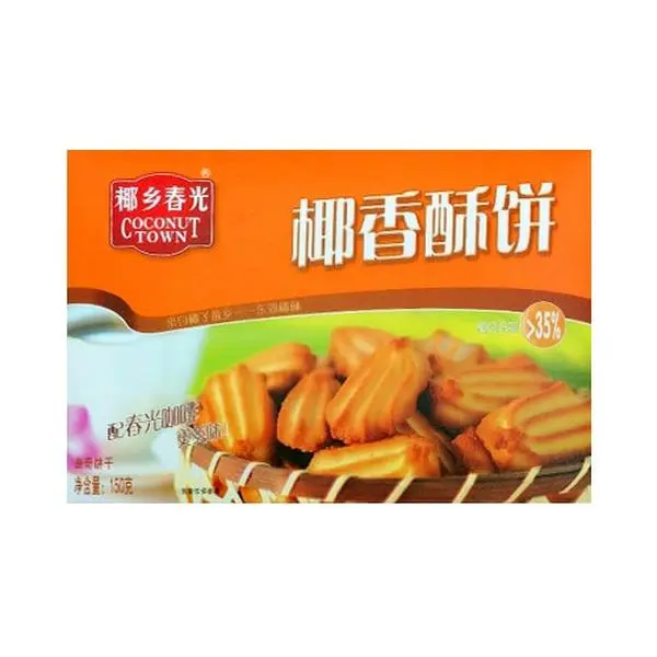 COCOUNT TOWN Coconut Crispy Cookies 5.3oz - Authentic Thai Flavor, Sweet & Buttery Snack for Tea Time