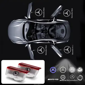 2Pcs Car Emblem Door Courtesy Lights, Welcome Lamps, Ambient Lights, Led Step Lights for Mercedes Benz M-class W166 2011-2019 E-class W212 2009-2016 B-class W246 2011-2018 A-class W176 2012-2018