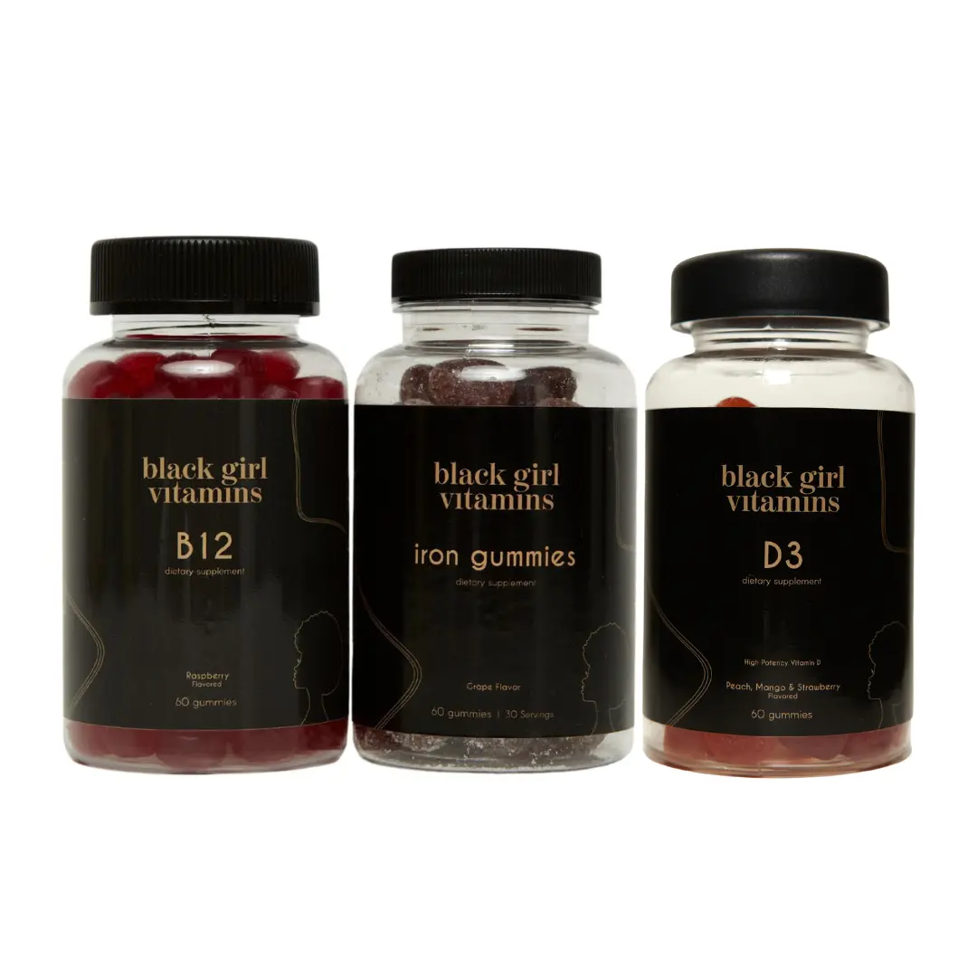 Black Girl Vitamins Energy Bundle - B12, Iron & D3 Black Girl Vitamins Energy Bundle - B12, Iron & D3