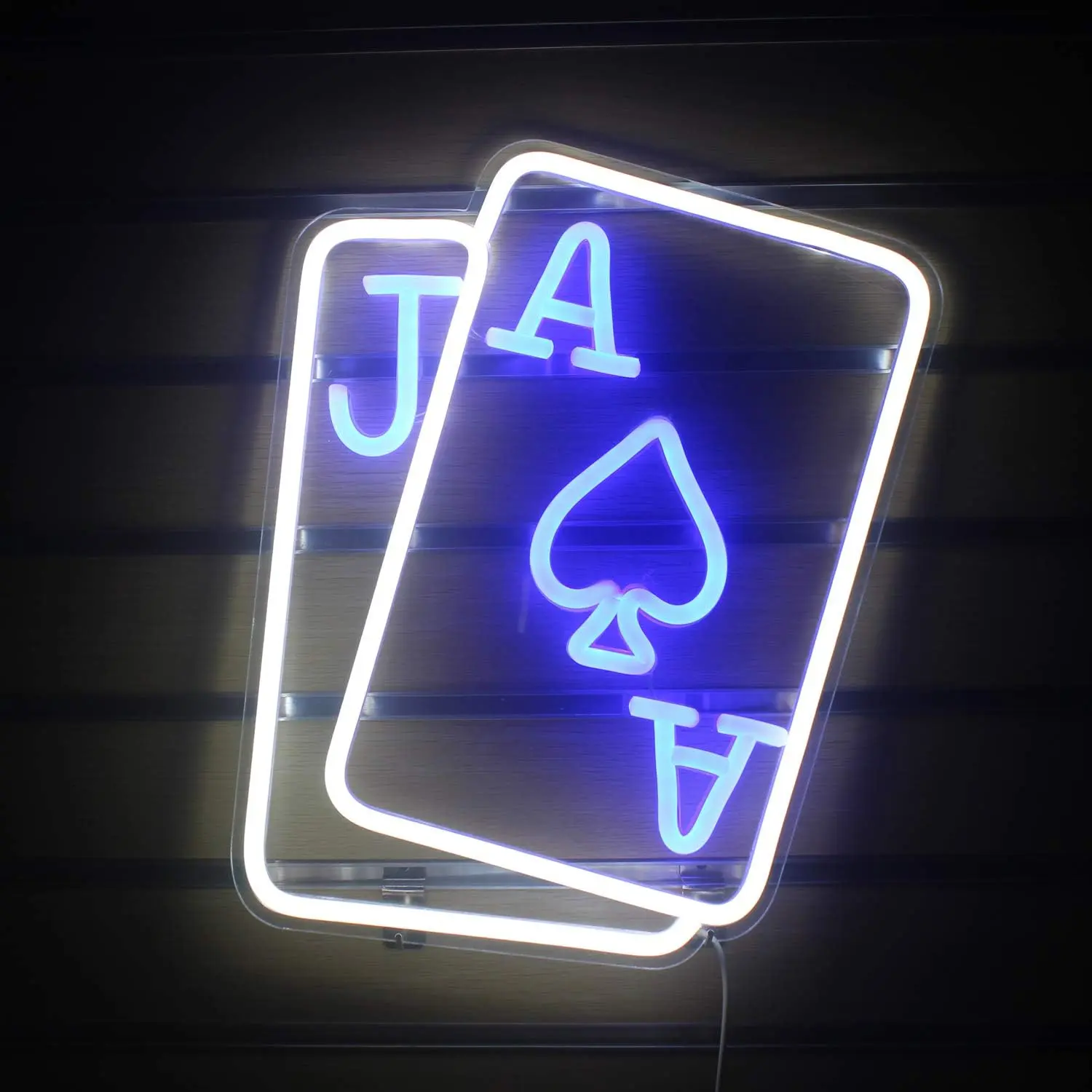Playing Card Design LED Neon Light Sign, Wall Decor with Adjustable Dimmer Switch, USB Powered, Cool Gaming Room Bar Decoration, Neon Accent Lights, Wall Mounted Lighting, Led Signs, Home Decor Light