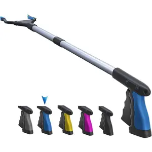 Upgrade PowerGrip T9, Grabber Reacher Tool, Wide Jaw, Foldable, Steel Cable, with 96 Grip Points for Firm Grip, 32" with Magnet